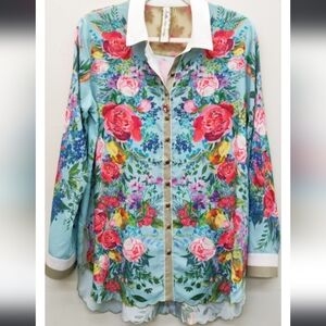 NWT Aratta Roma Floral Shirt. Medium